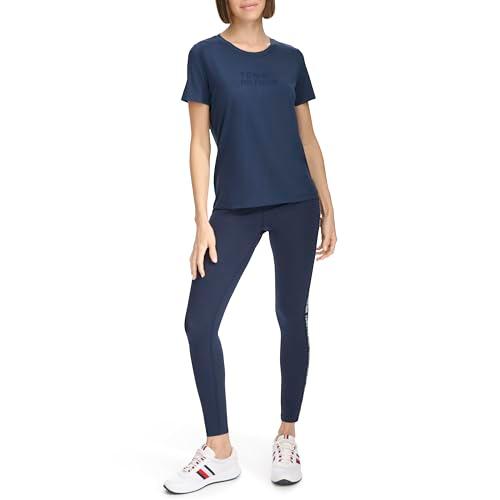 tommy hilfiger women's performance t-shirt,navy,s