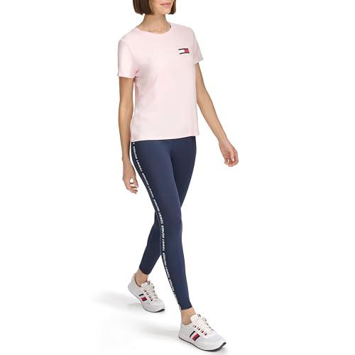tommy hilfiger women's performance t-shirt,powder pink,l