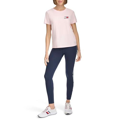 tommy hilfiger women's performance t-shirt,powder pink,l