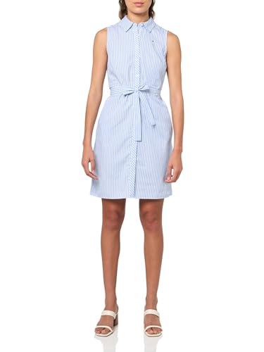 tommy hilfiger women's shirt dress dresses, bright white/french blue, 10