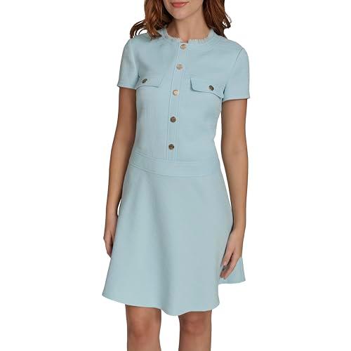 tommy hilfiger women's shirt dress dresses, porcelain blue, 12
