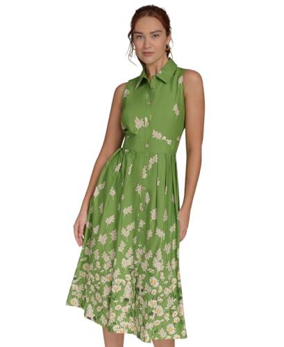 tommy hilfiger women's shirt dress dresses, tea tree multi, 12