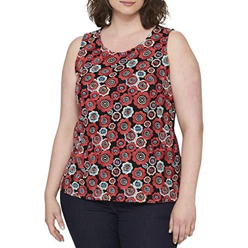 tommy hilfiger women's sportswear top, black multi, 2x