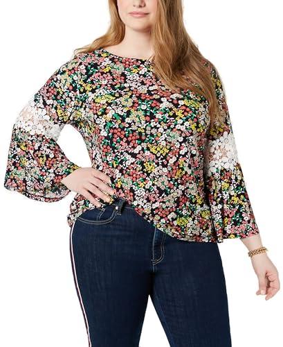 tommy hilfiger women's sportswear top, sky captain multi, 2x