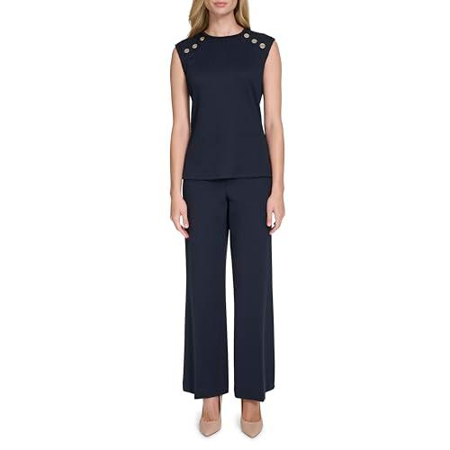 tommy hilfiger women's suits sleeveless button top, midnight, s