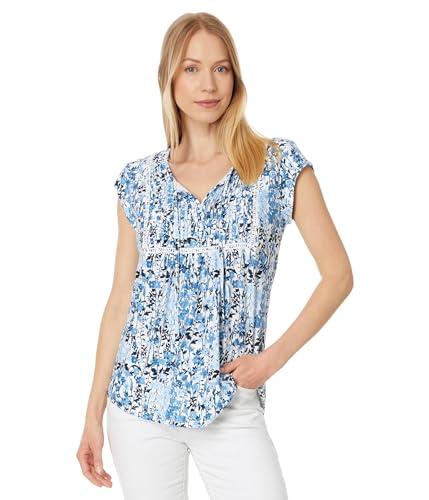 tommy hilfiger womens garden pintuck ladder top breeze multi large