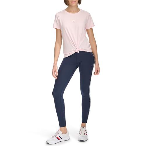 tommy hilfiger womens stripes ruffles off the shoulder casual, powder pink, small