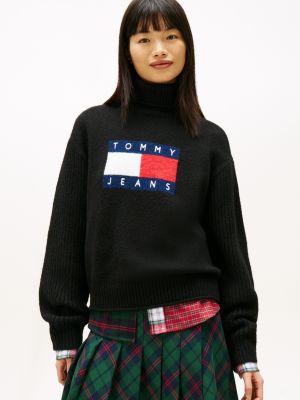 tommy jeans flag logo turtleneck sweater