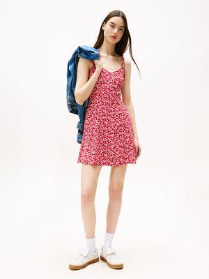 tommy jeans floral print mini dress