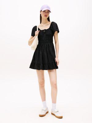 tommy jeans poplin boho mini dress