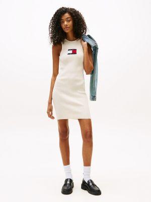 tommy jeans ribbed mini sweater dress