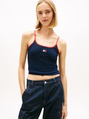 tommy jeans slim rib-knit tank top
