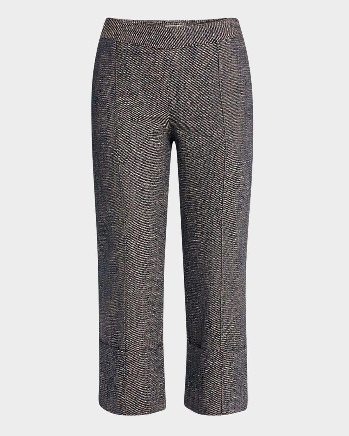 toni pintuck straight-leg crop pants
