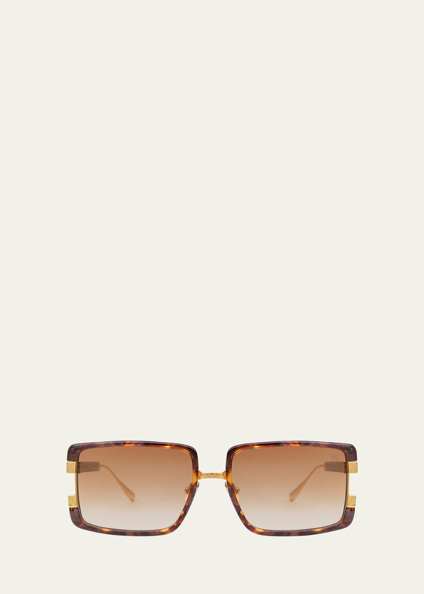 too handsome mixed-media rectangle sunglasses
