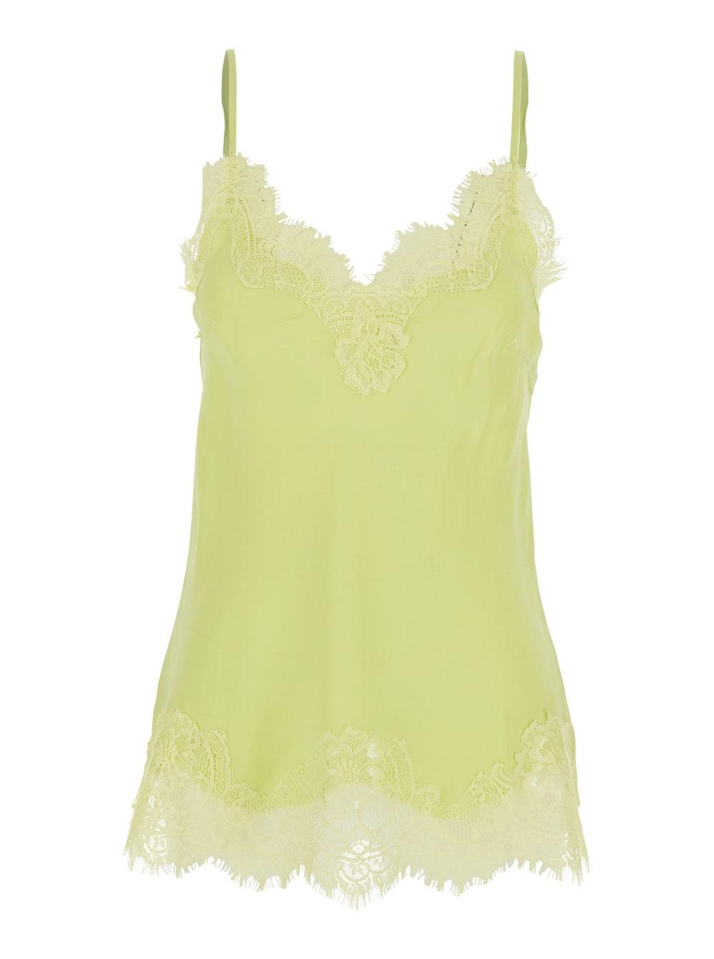 top gold hawk yellow with lace trim details and thin straps womens fabric