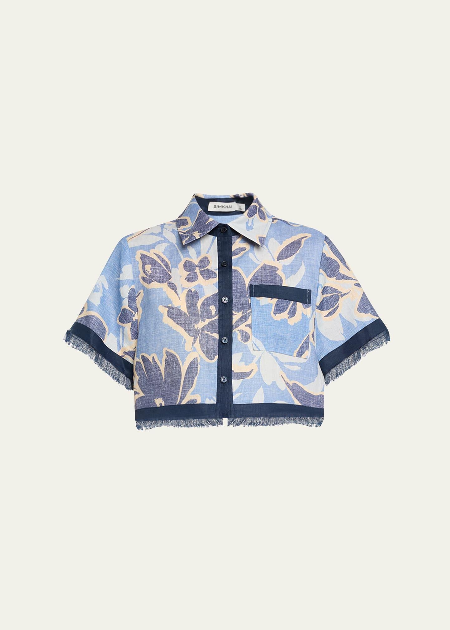 topanga short-sleeve cropped shirt