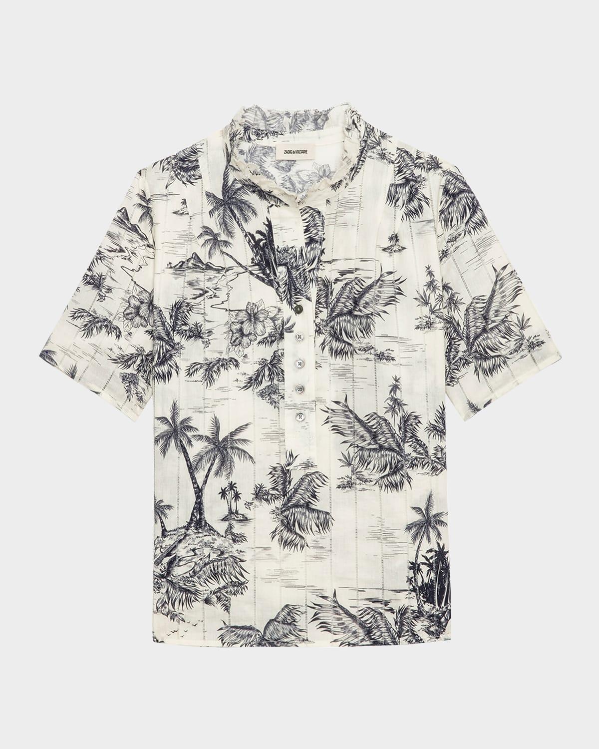 topher tropical island blouse