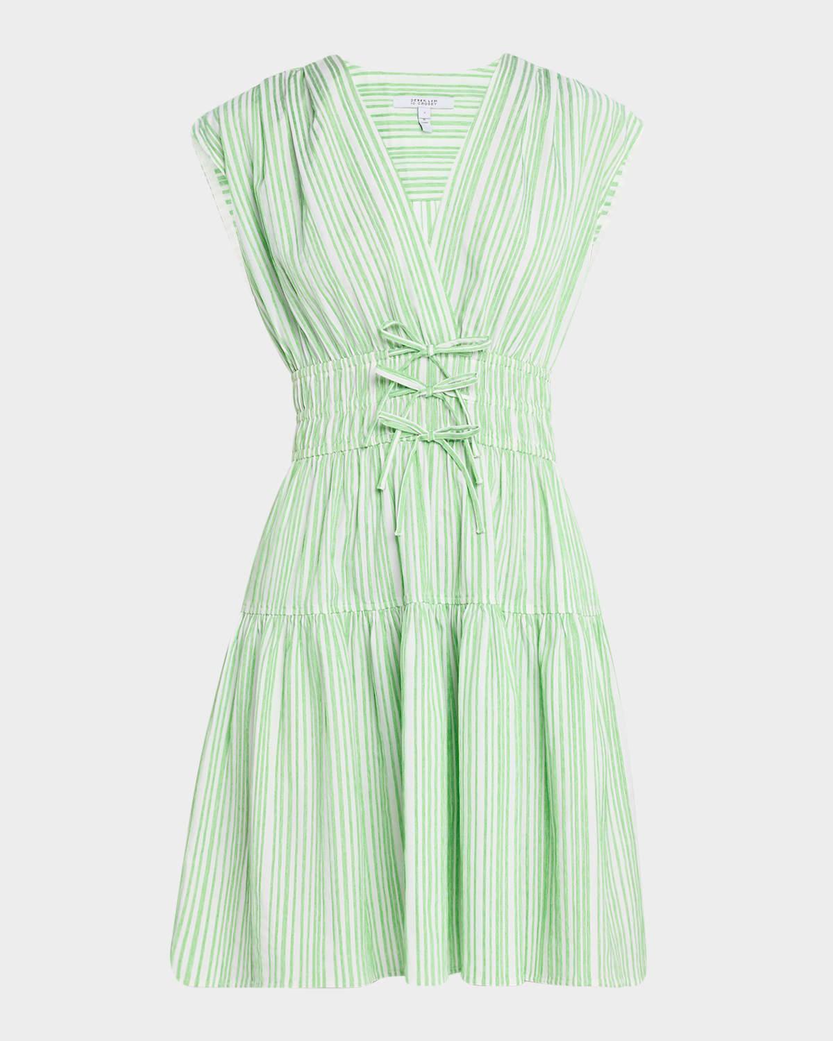 tora stripe pintuck mini dress