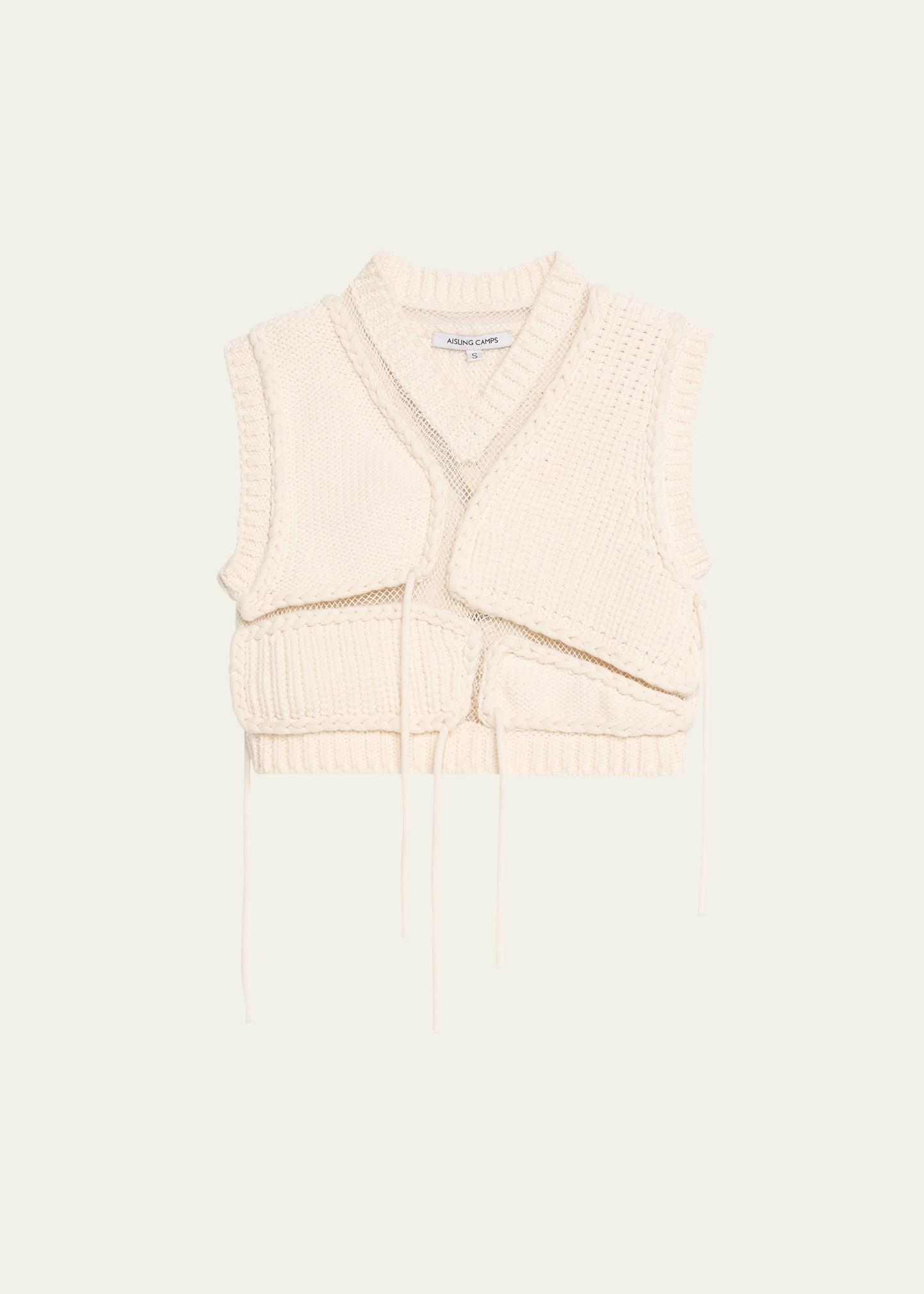 tortoise mesh cropped vest
