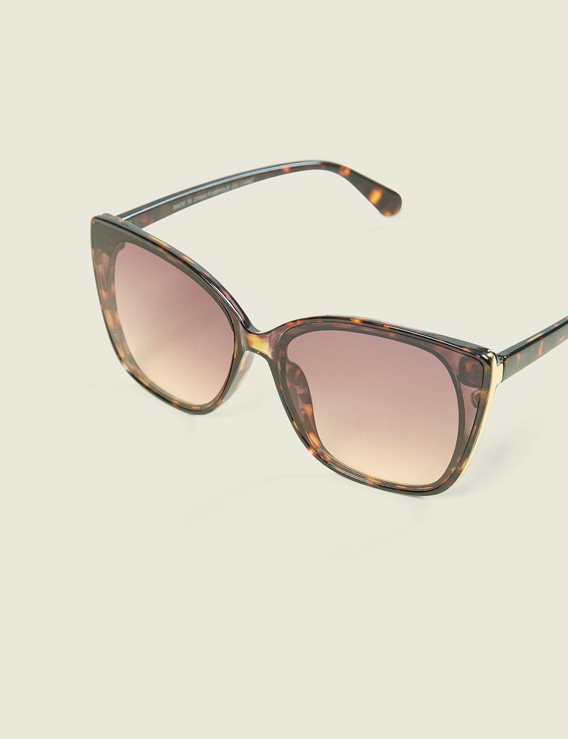 tortoiseshell & goldtone metal cateye sunglasses