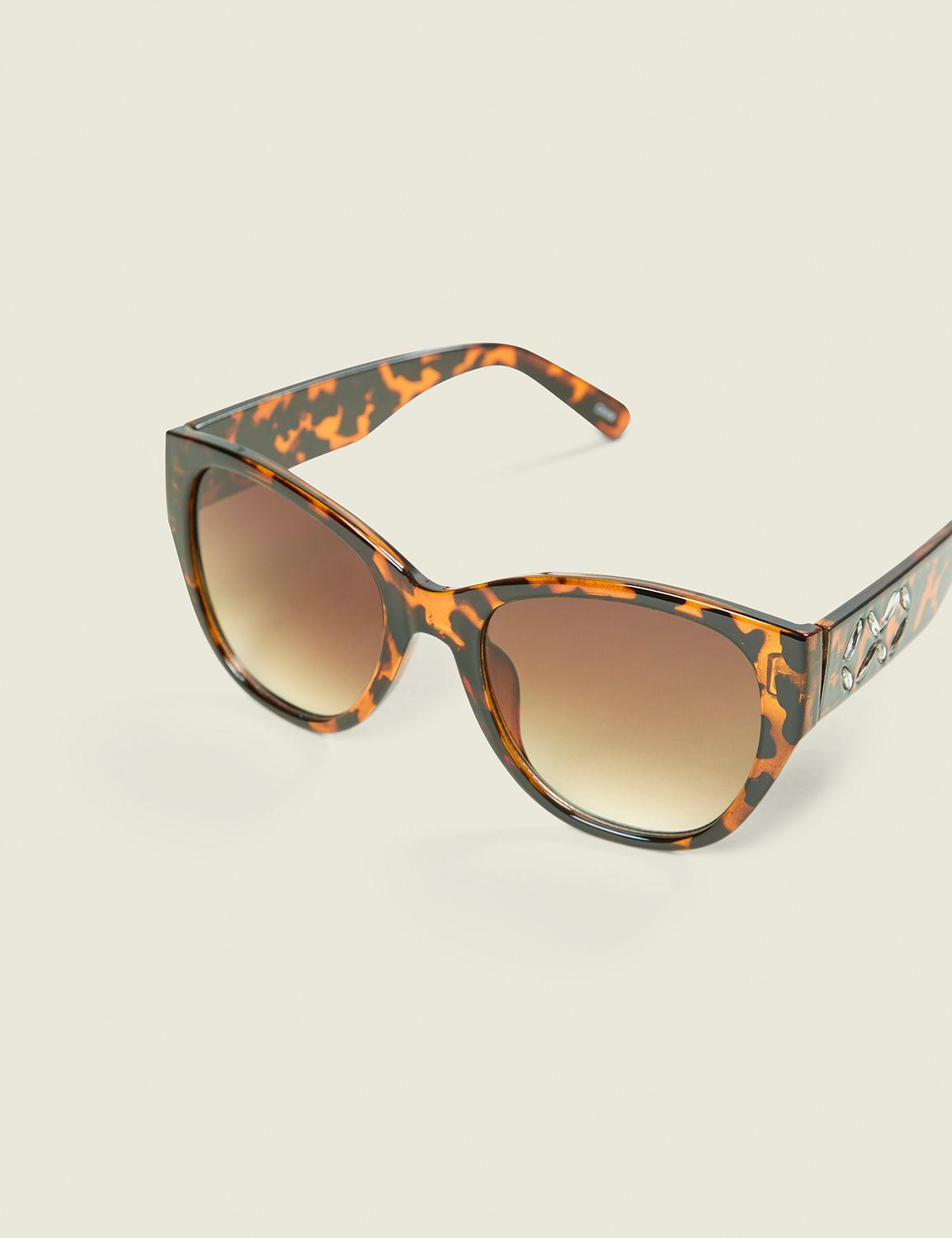 tortoiseshell embellished cateye sunglasses