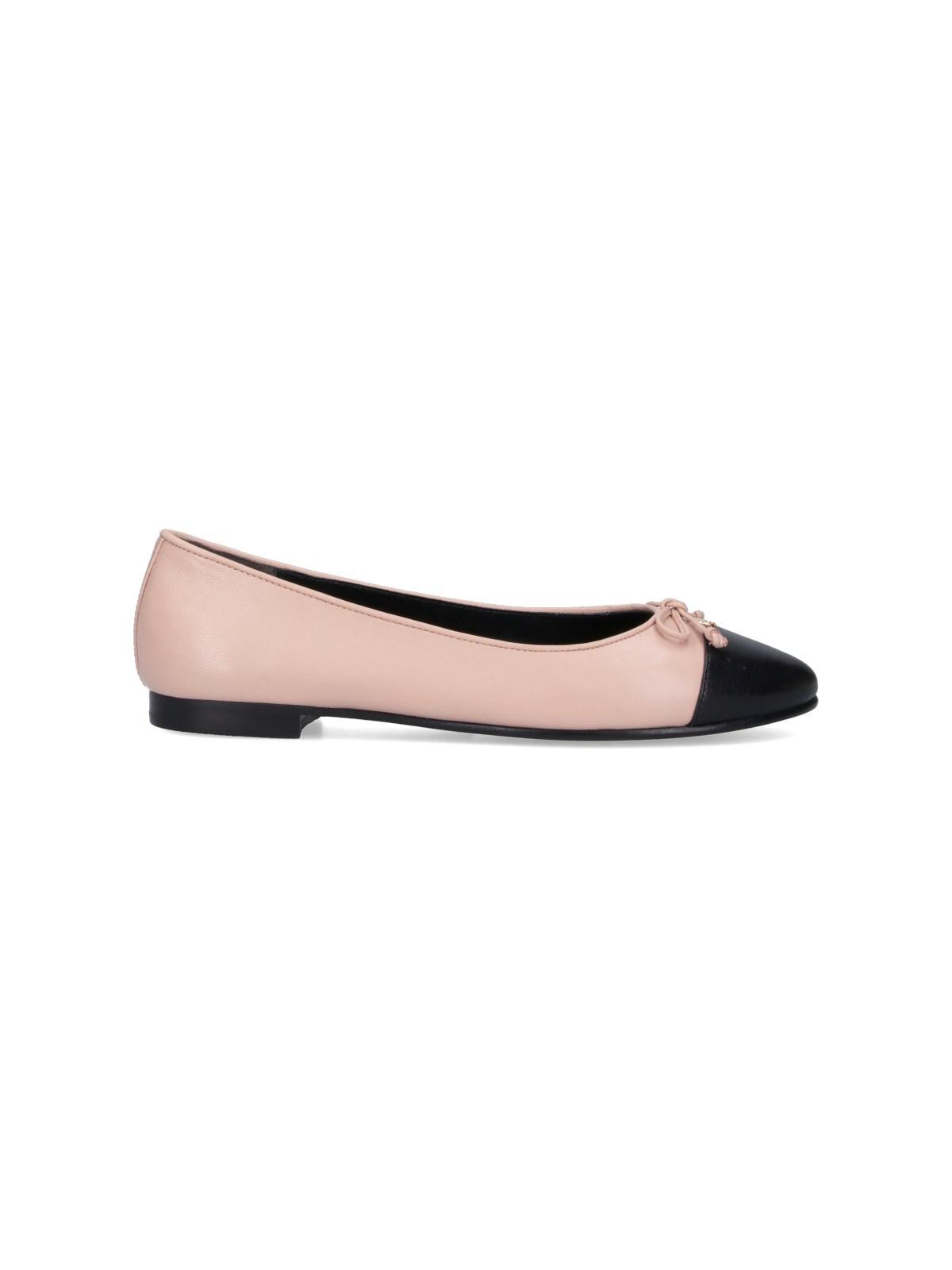 tory burch 'cap-toe ballet' bow ballet flats