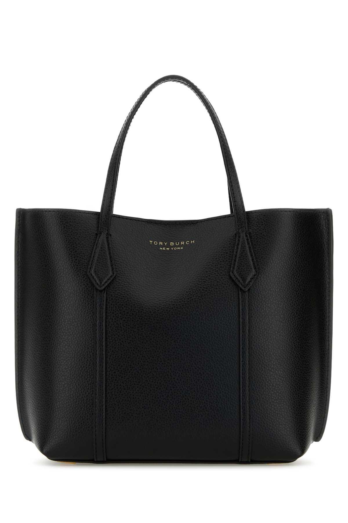tory burch black leather handbag