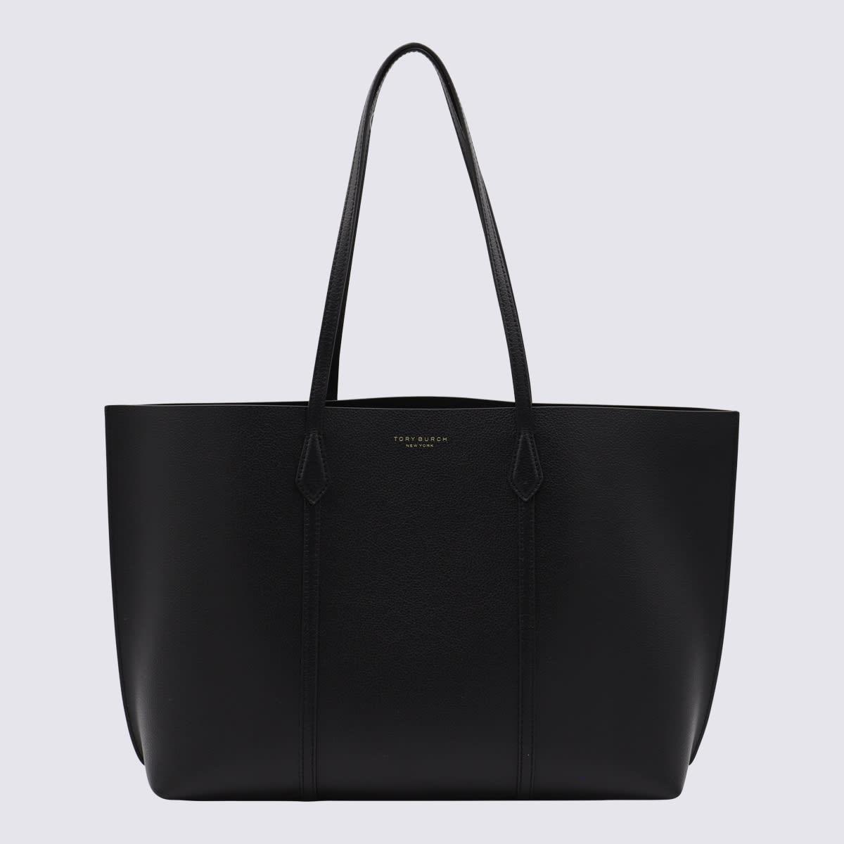 tory burch black leather perry tote bag