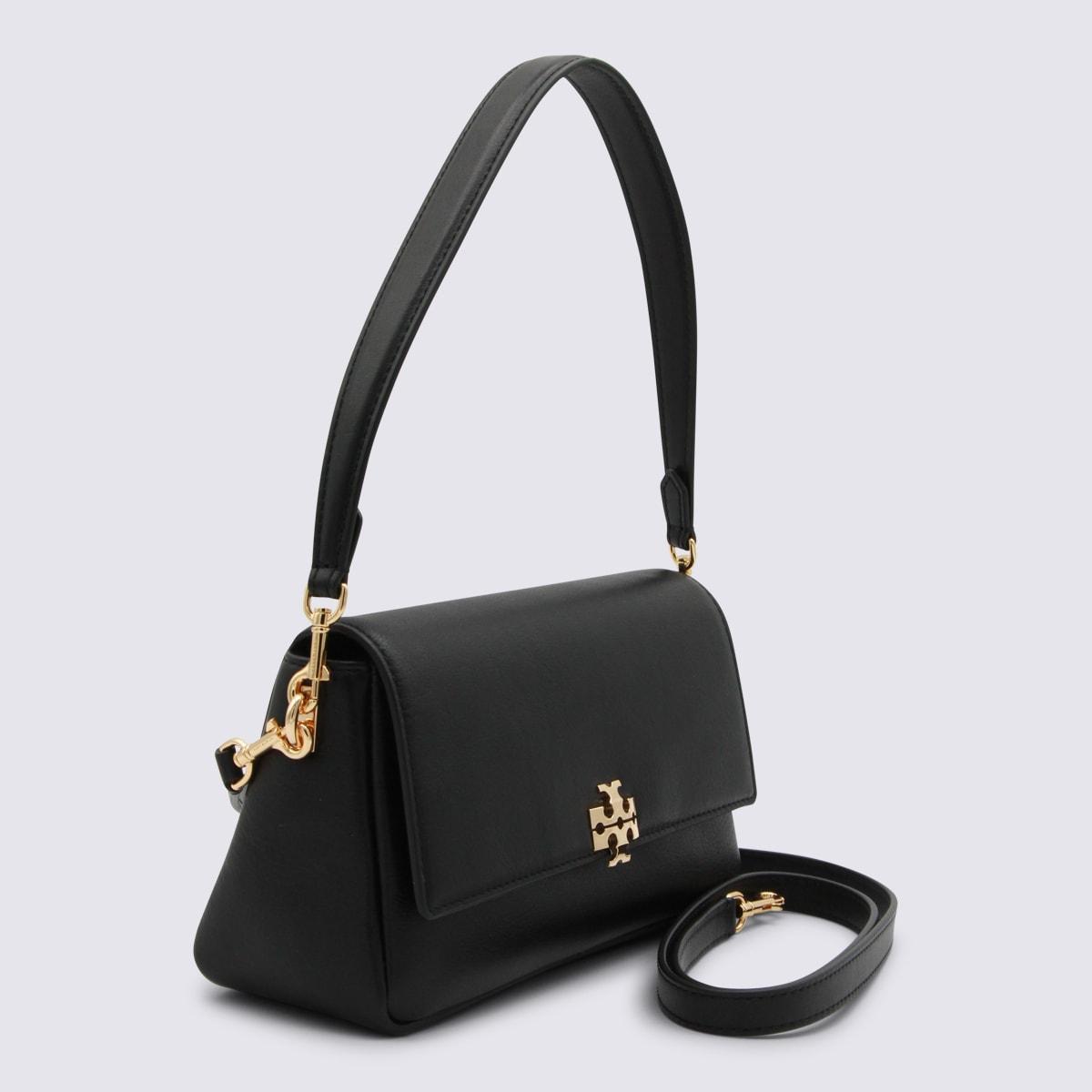 tory burch black leather shoulder bag