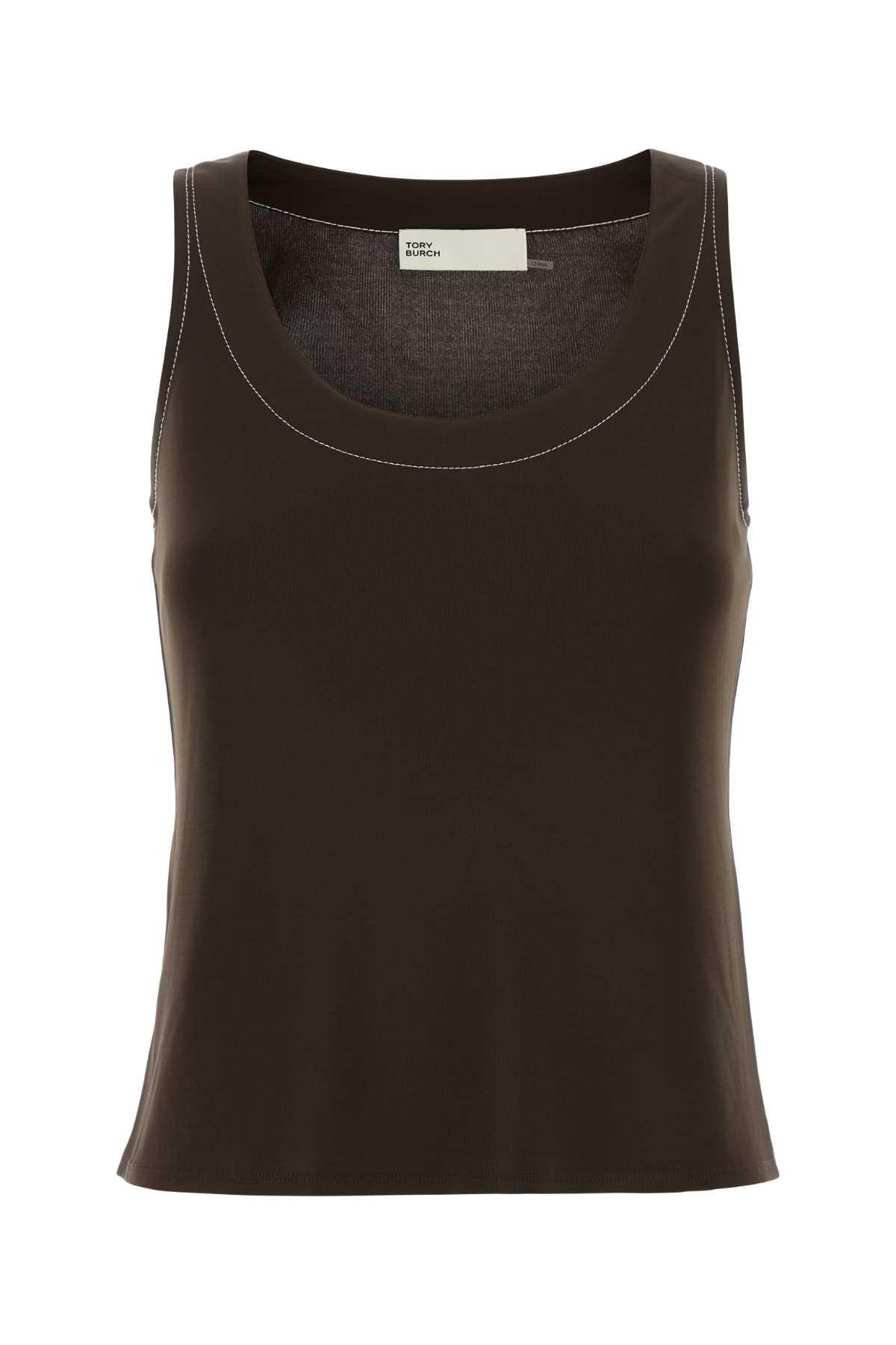 tory burch brown viscose tank top