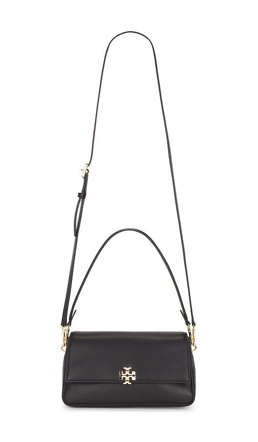 tory burch charlie soft small shoulder bag in black.