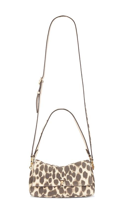 tory burch charlie suede small shoulder bag in brown.
