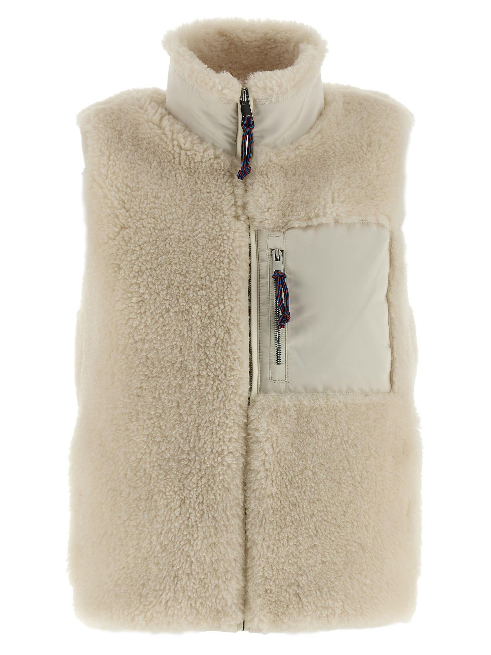 tory burch colorblock highpile vest