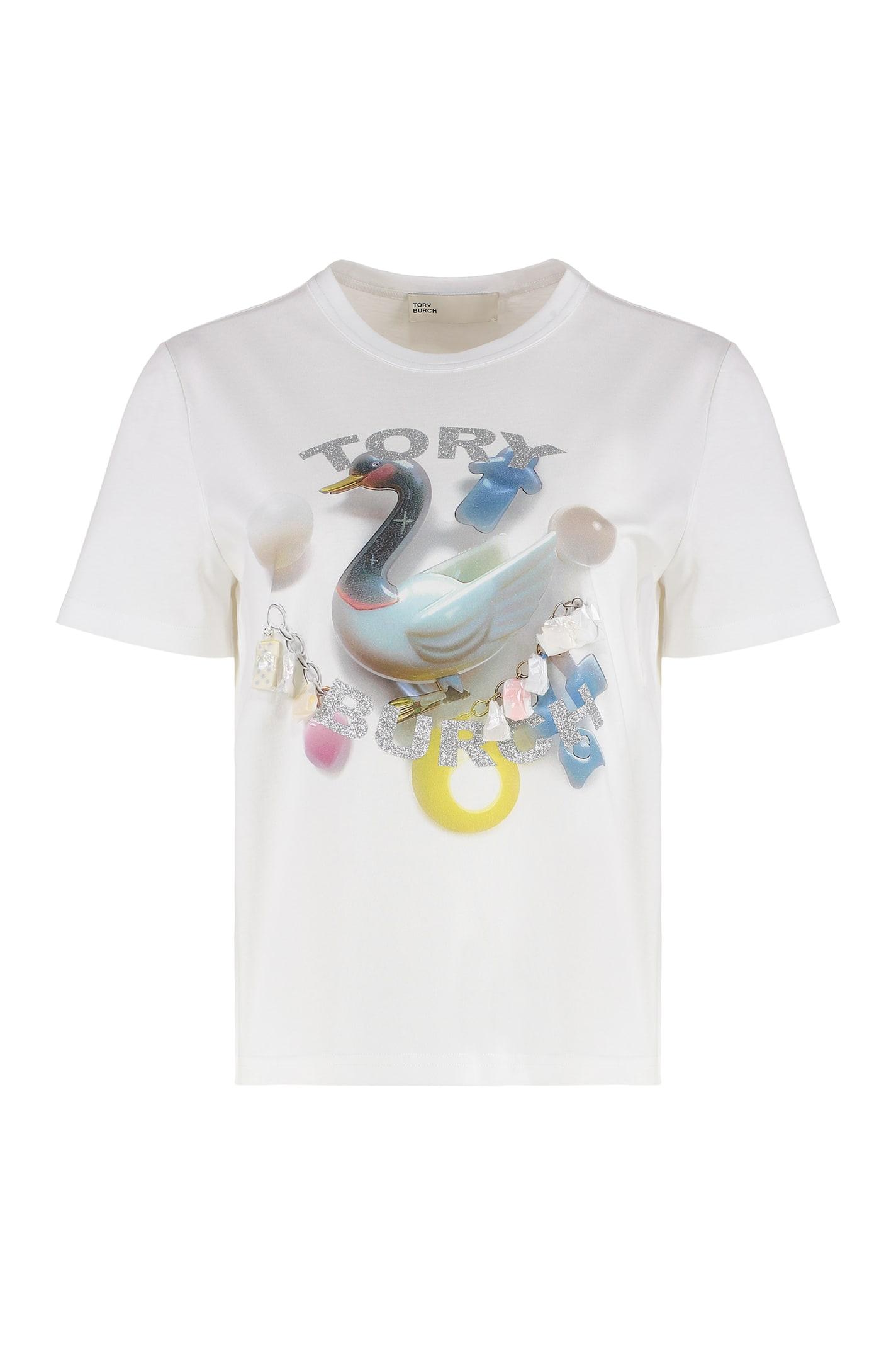 tory burch cotton crew-neck t-shirt