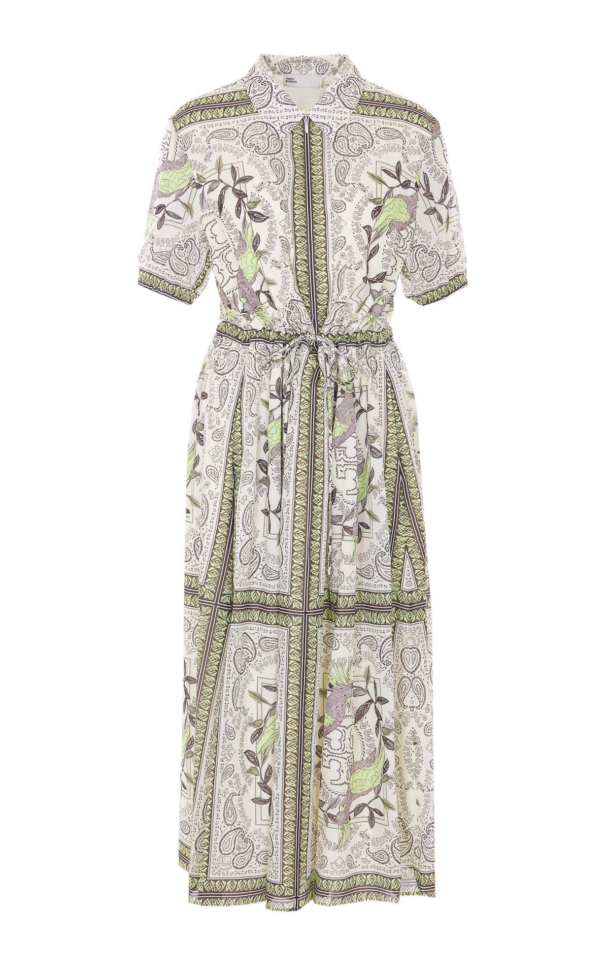 tory burch dresses green silk - women