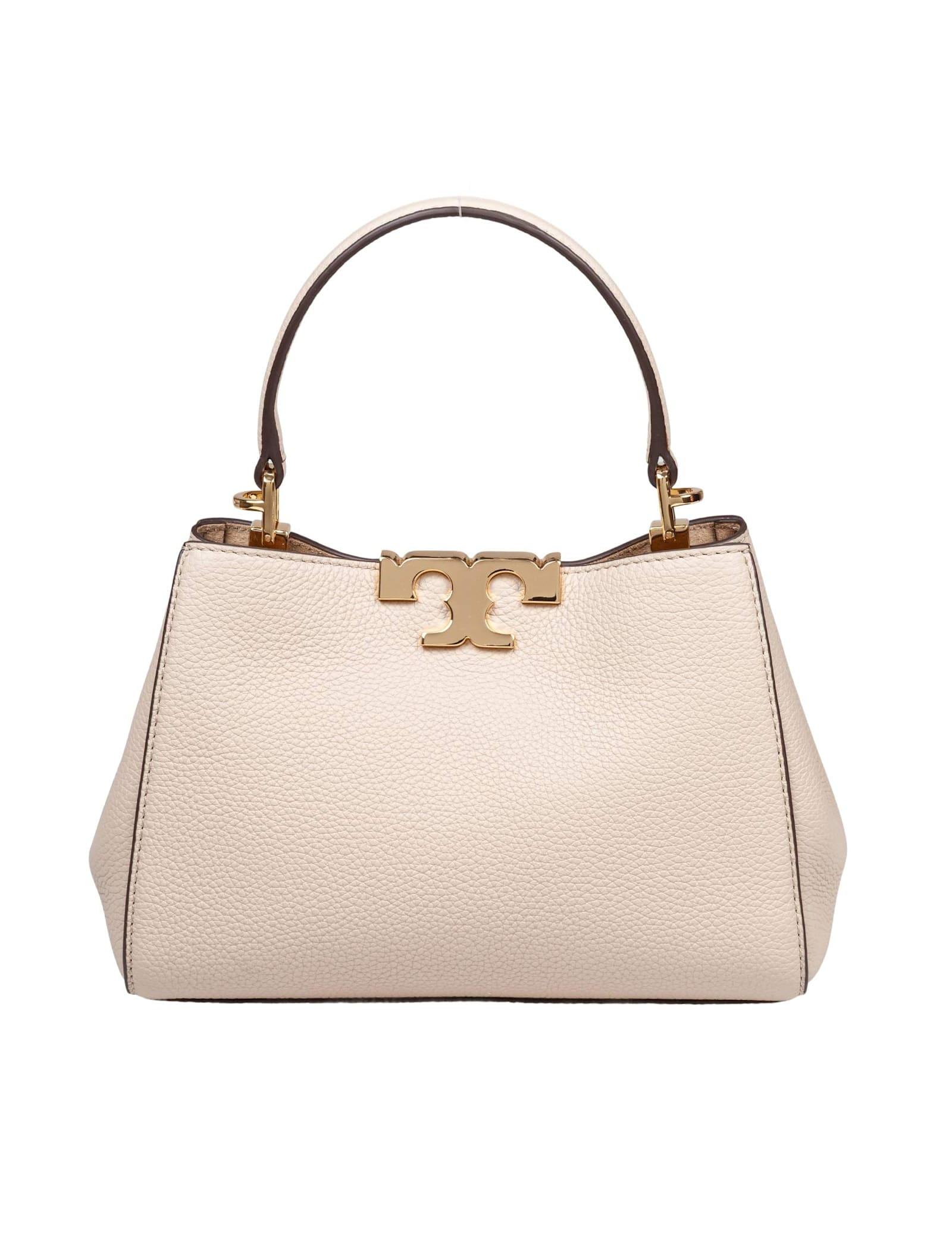 tory burch eleanor mini satchel in hammered leather stone color
