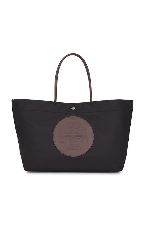 tory burch ella twist tote in black.