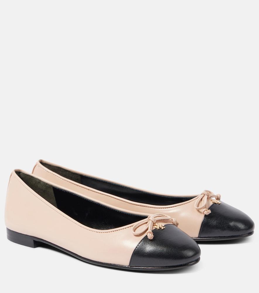 tory burch embellished leather ballet flats