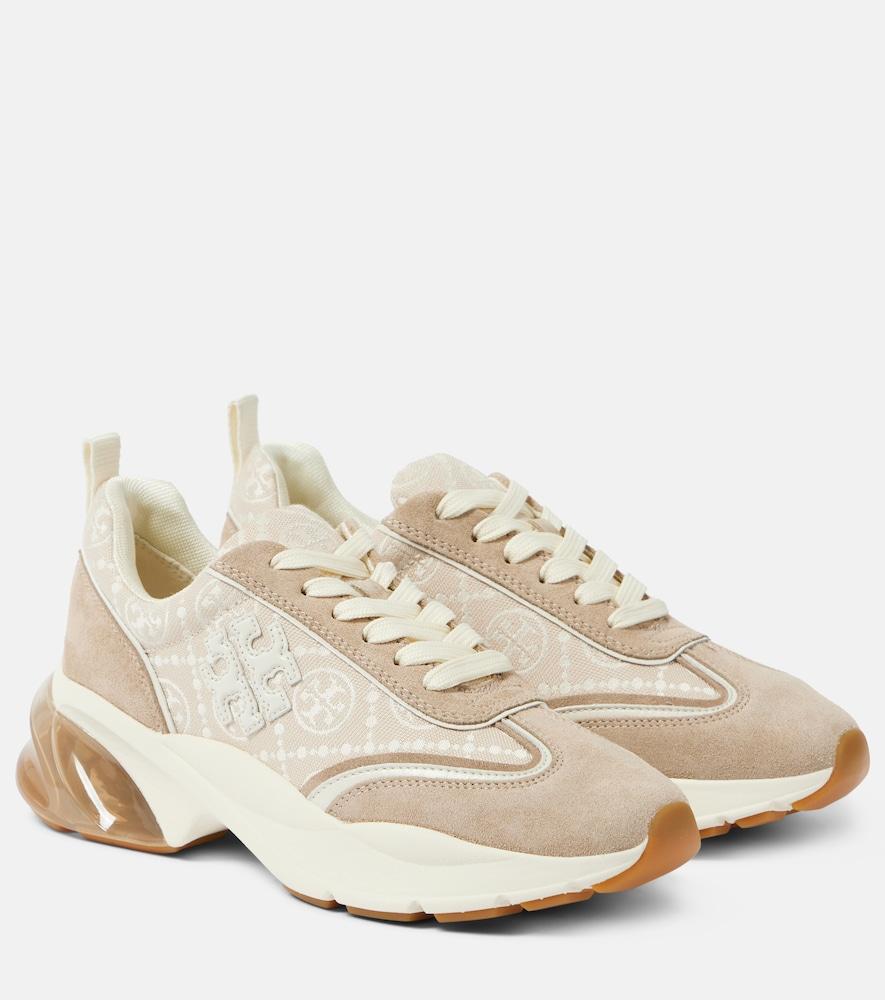 tory burch good luck t monogram leather sneakers