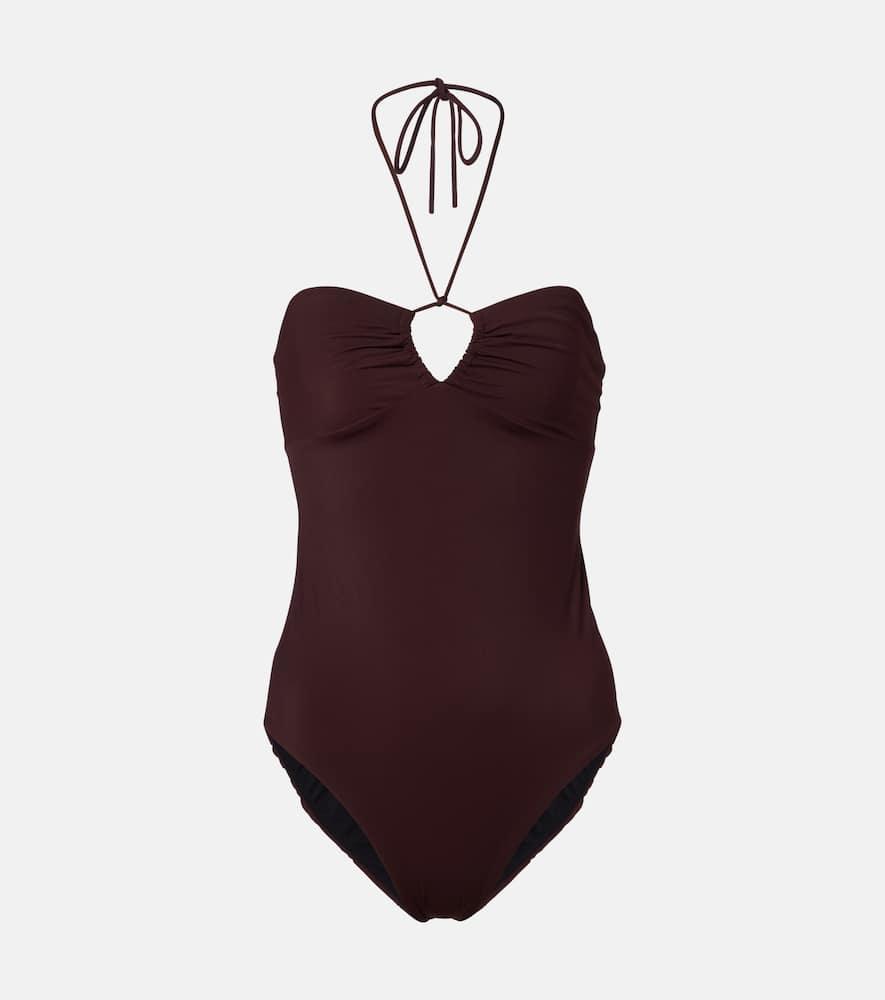 tory burch keyhole halterneck swimsuit
