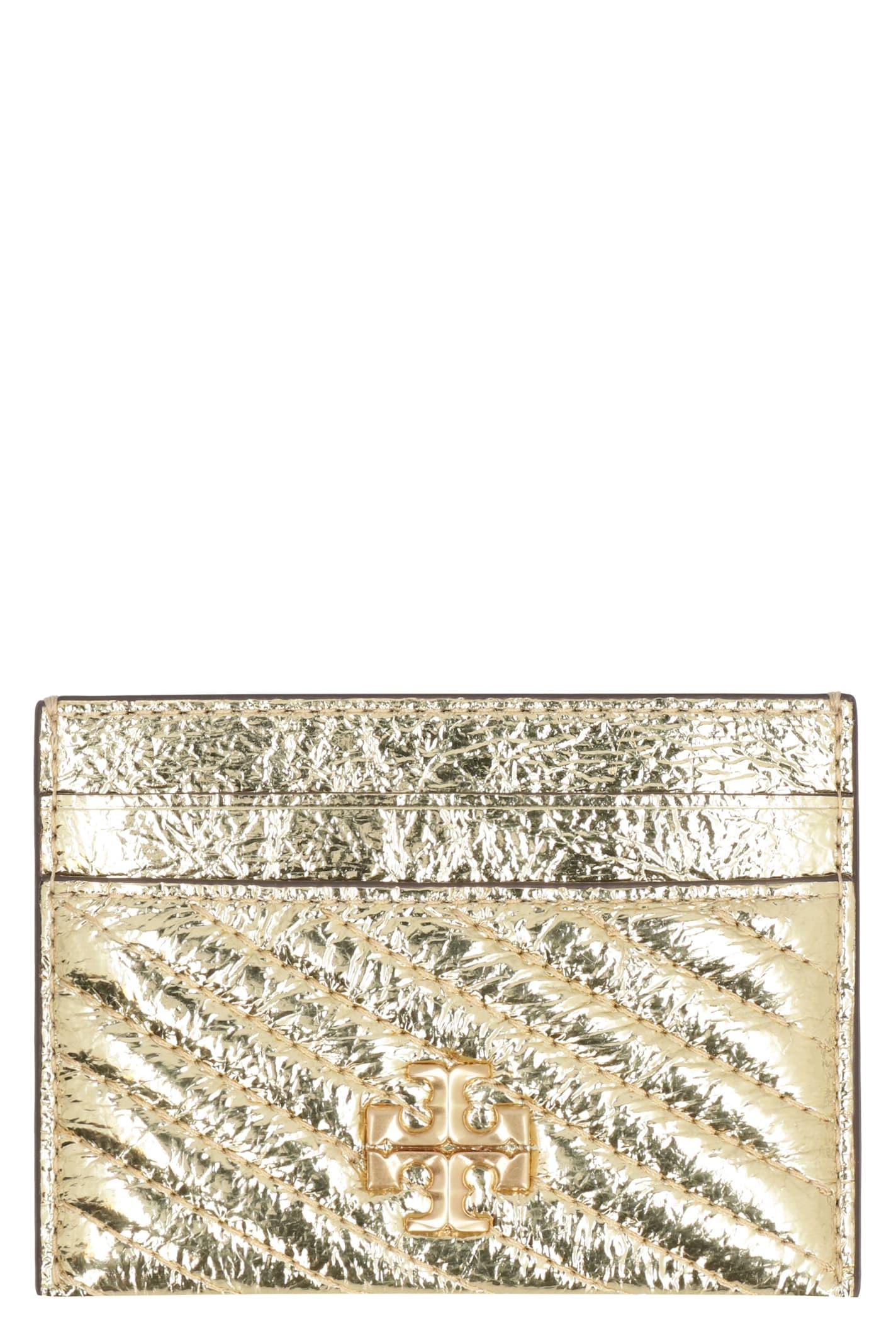 tory burch kira metallic leather card holder