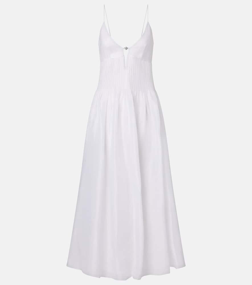 tory burch linen and silk maxi dress