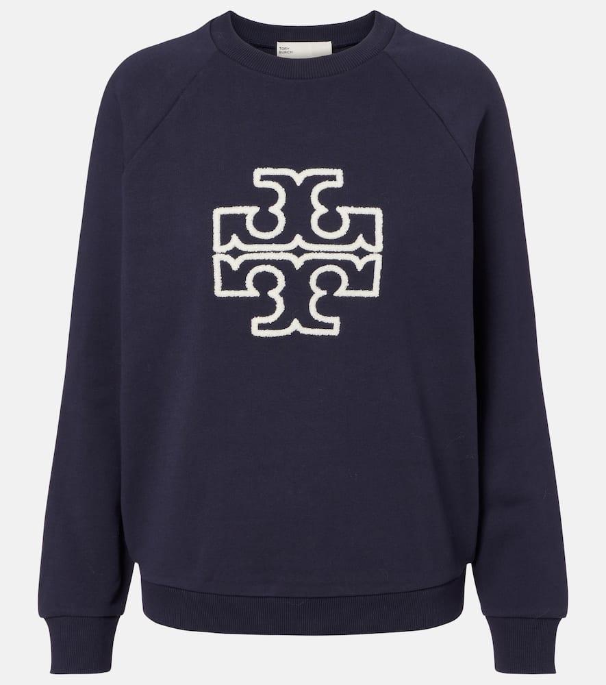tory burch logo cotton jersey sweatshirt