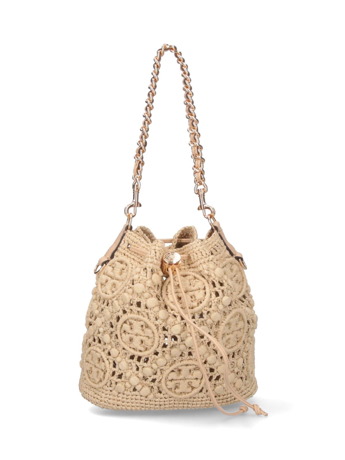 tory burch medium bucket bag t monogram