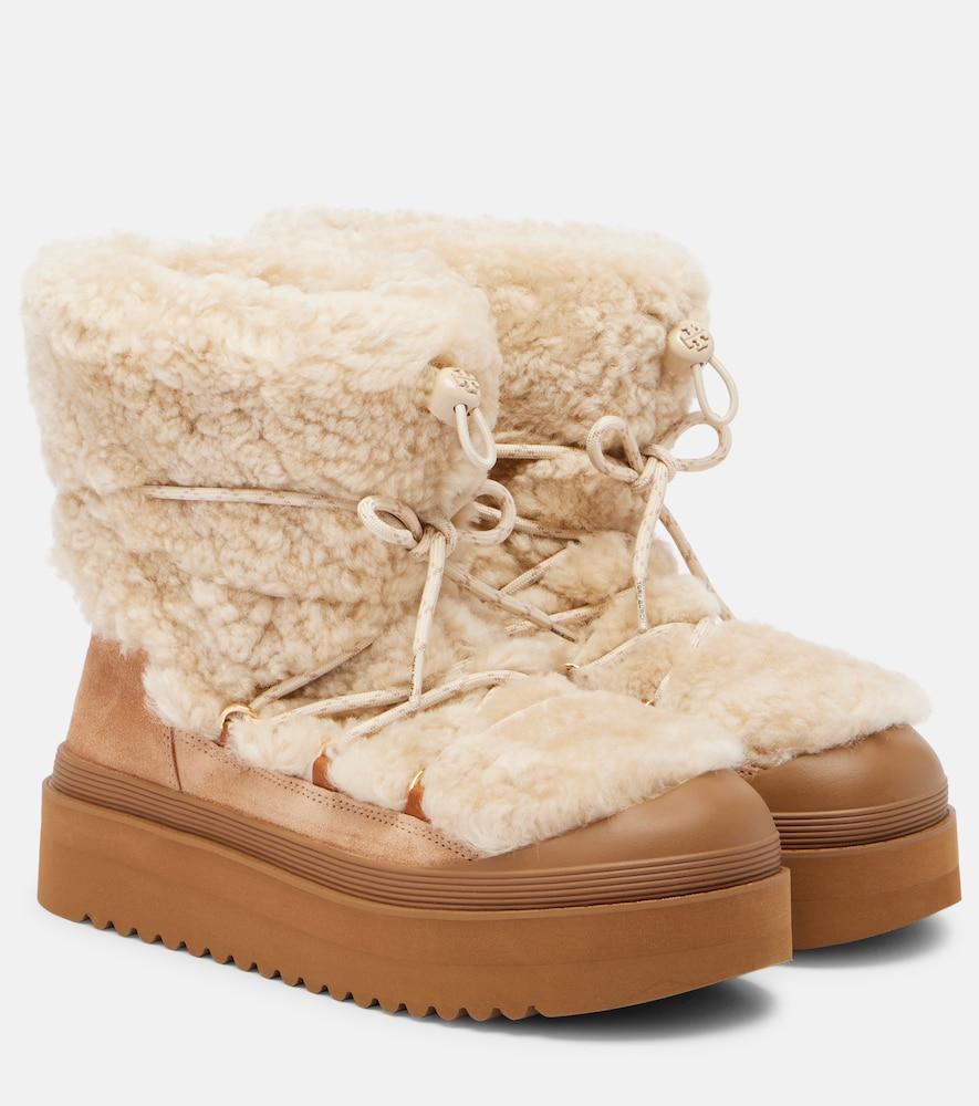 tory burch mellow shearling and suede lace