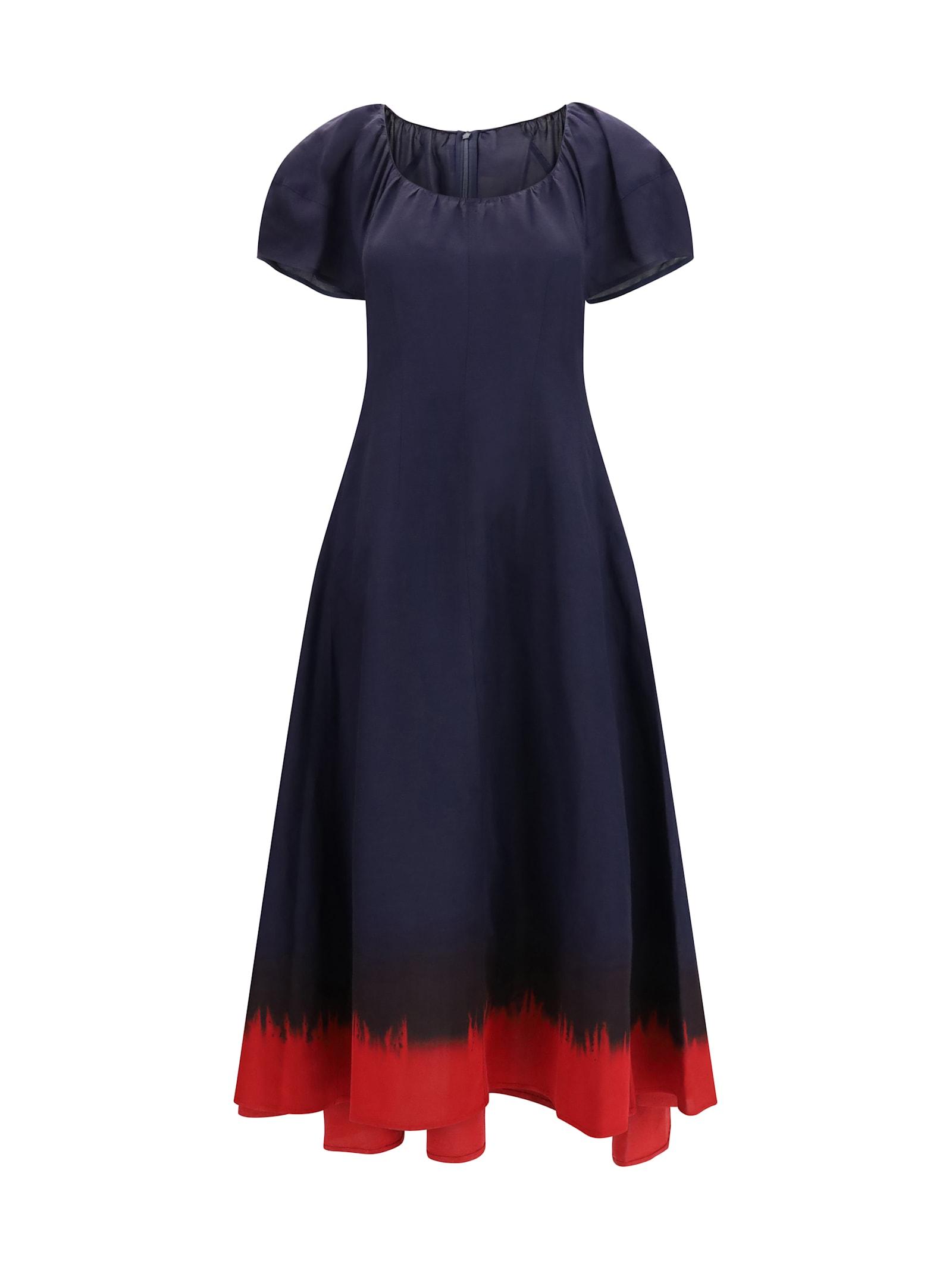 tory burch midi dress with balloon sleeves