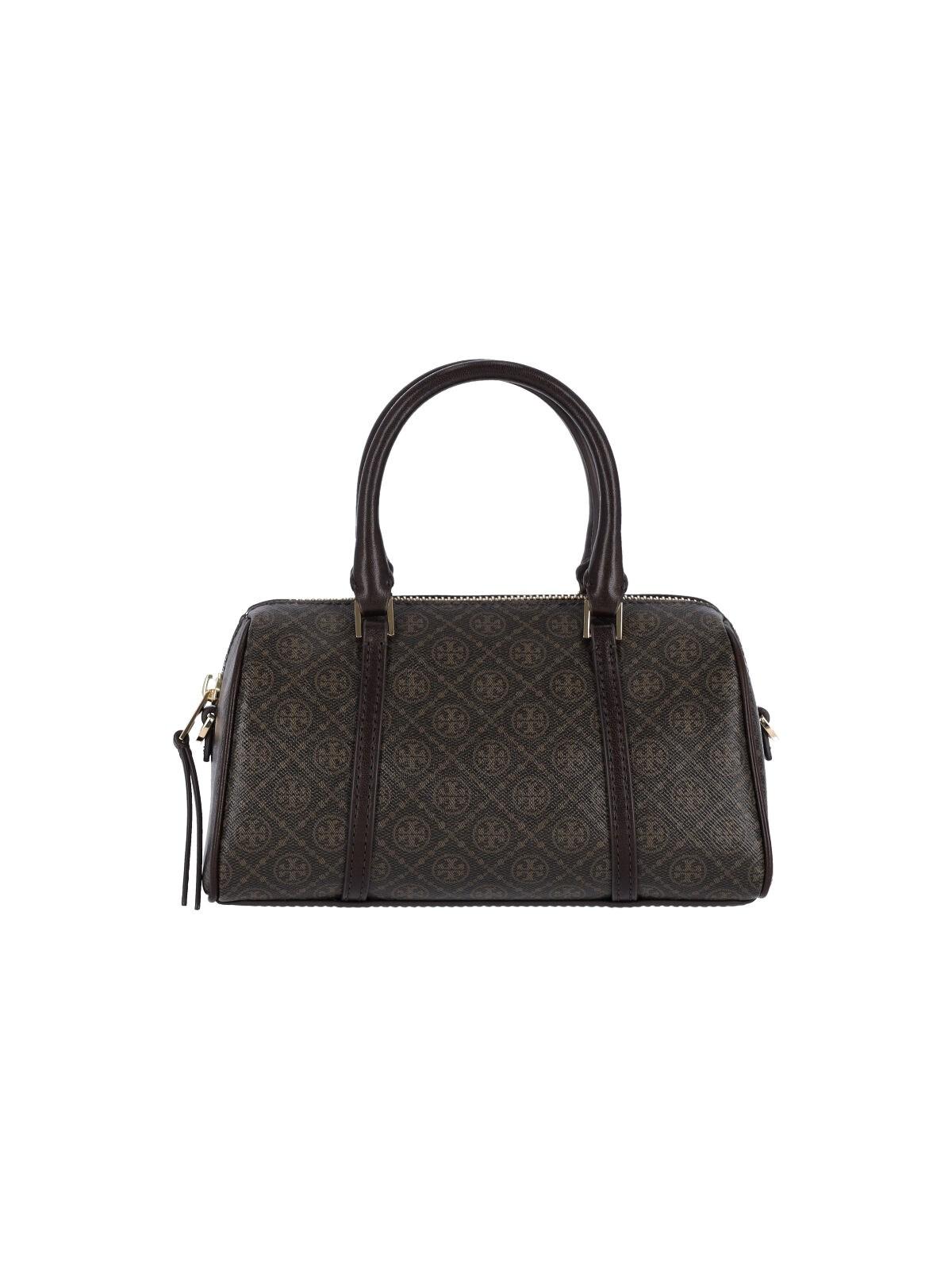 tory burch mini "barrel t monogram" shoulder bag