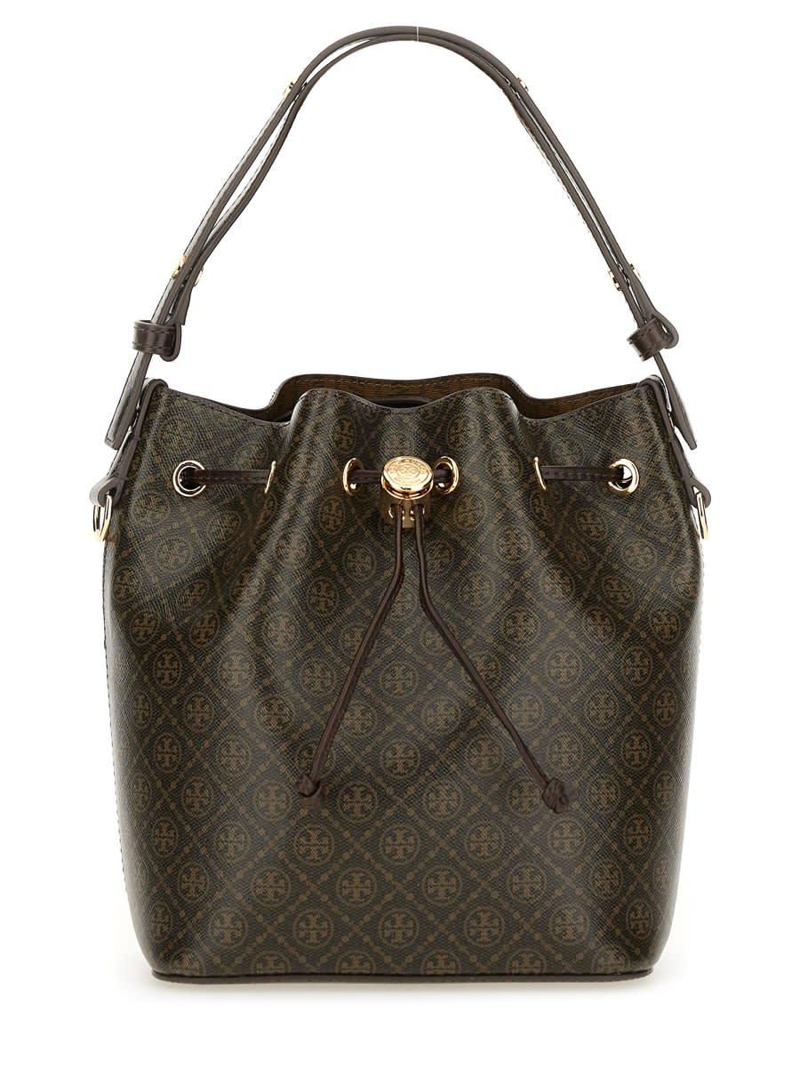 tory burch monogram t bucket bag