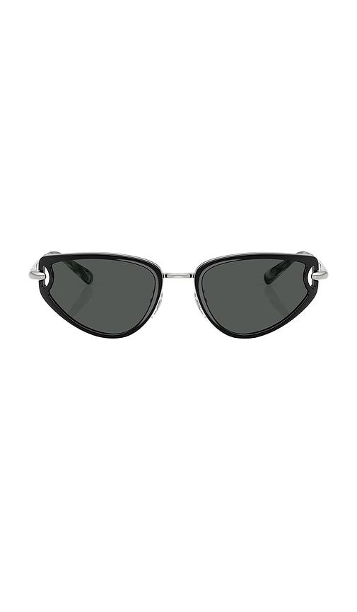 tory burch oval sunglasses in black.
