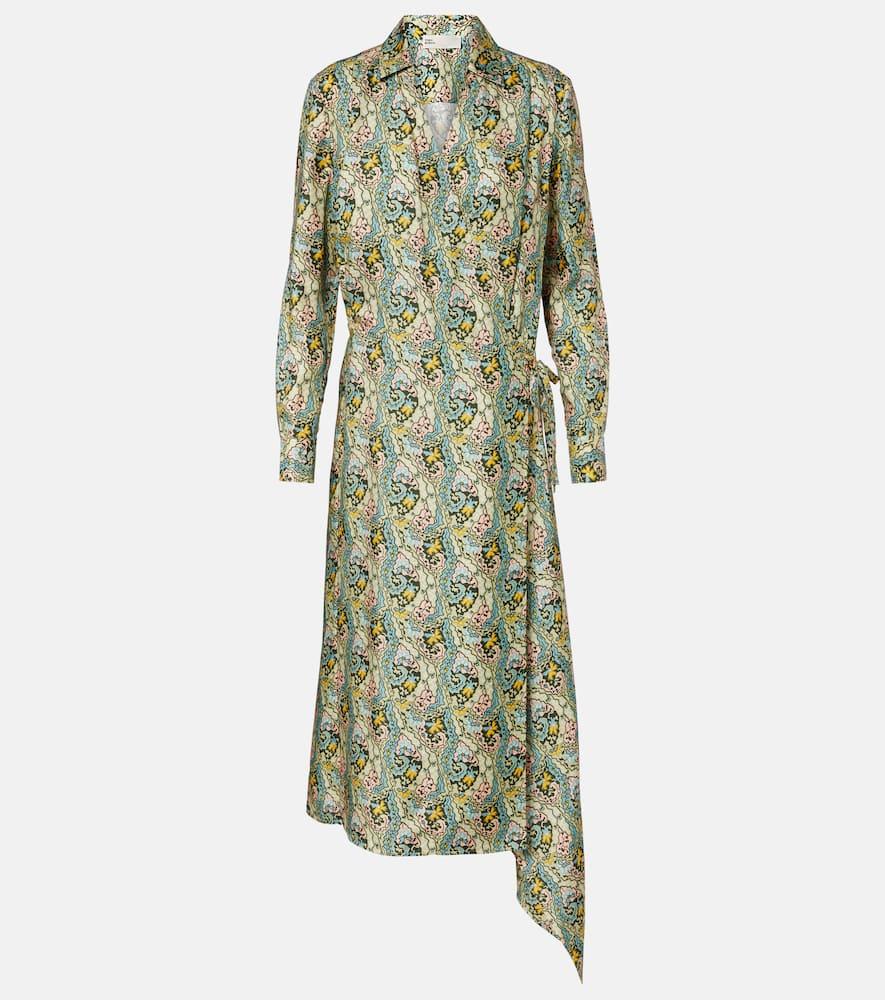 tory burch paisley silk satin wrap dress